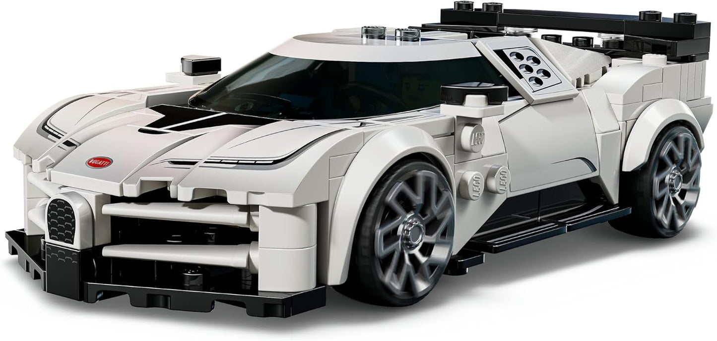 LEGO® Speed Champions Bugatti Centodieci Hyper Sports Car 77240 Toy for Boys and Girls, Model Kit, Vehicle Building Set, Playset with 1 Collectible Minifigure, Toy for Kids Aged 9 and Over