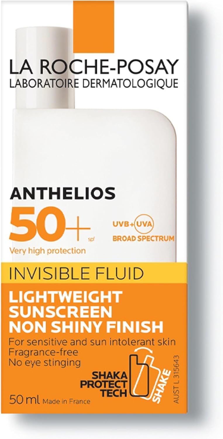 La Roche-Posay Sunscreen Lotion, Ultra-Light Fluid, Water Resistant, Invisible Fluid With SPF 50+, Non-Perfumed, Anthelios XL, 50ml