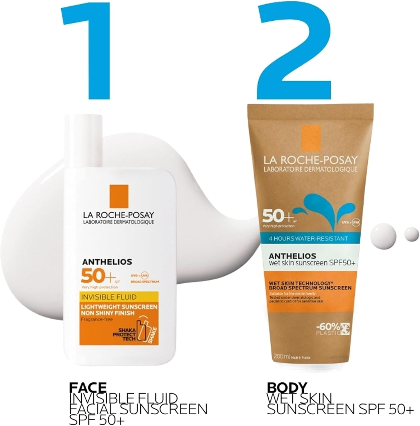 La Roche-Posay Sunscreen Lotion, Ultra-Light Fluid, Water Resistant, Invisible Fluid With SPF 50+, Non-Perfumed, Anthelios XL, 50ml