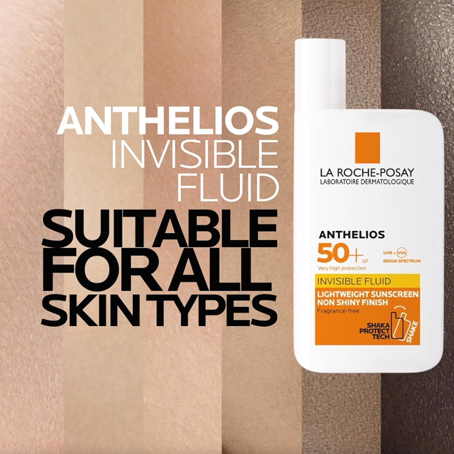 La Roche-Posay Sunscreen Lotion, Ultra-Light Fluid, Water Resistant, Invisible Fluid With SPF 50+, Non-Perfumed, Anthelios XL, 50ml