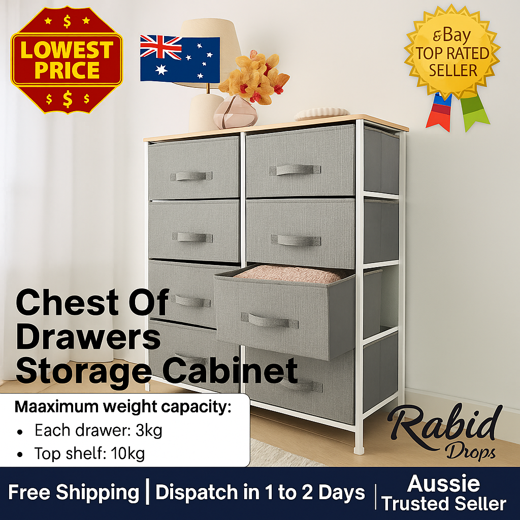 8 Drawer Chest - Grey