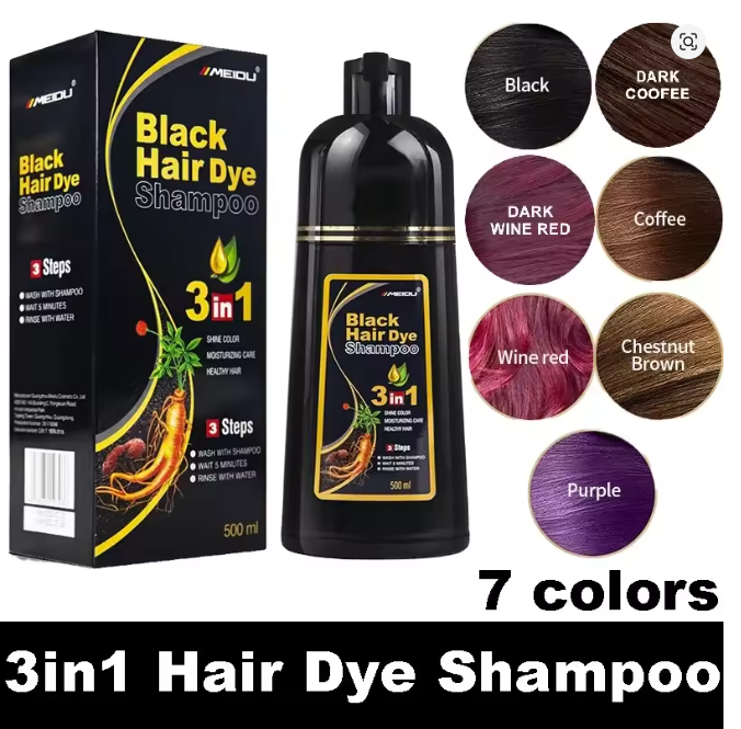 Instant Hair Colour Shampoo 3 In 1 For Hair Coverage 500ml