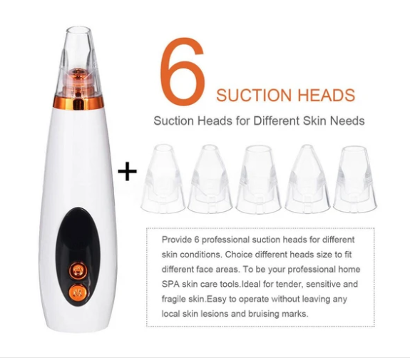 6 in 1 Electric Blackhead Remover Facial Skin Pore Cleaner Vacuum Acne Cleanser