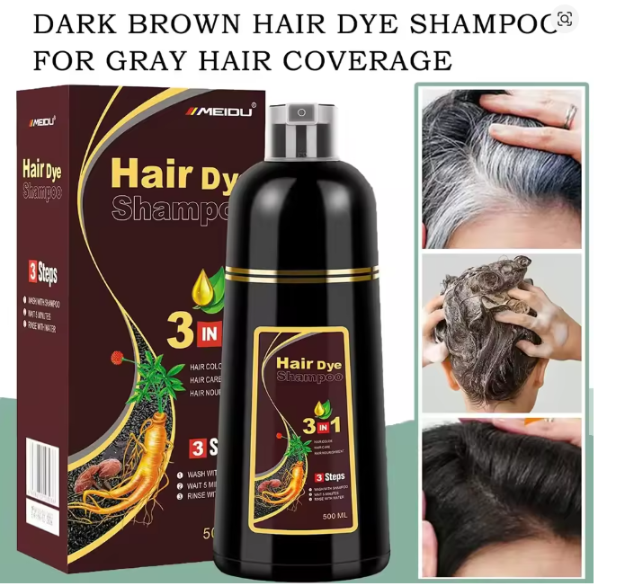 Instant Hair Colour Shampoo 3 In 1 For Hair Coverage 500ml