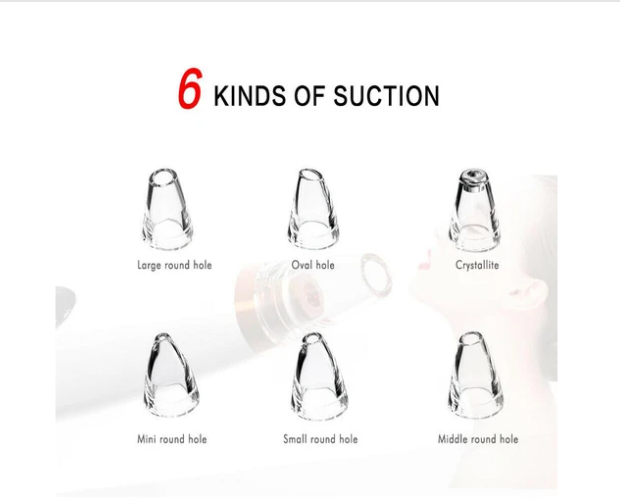6 in 1 Electric Blackhead Remover Facial Skin Pore Cleaner Vacuum Acne Cleanser