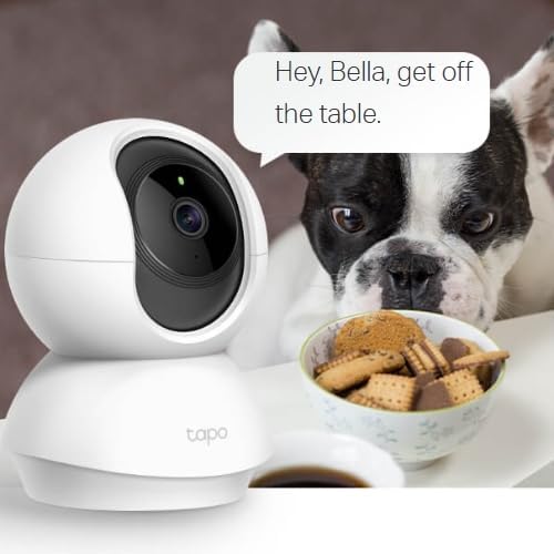 TP-Link Tapo Pan/Tilt AI Smart Home Security Wi-Fi Camera, Baby Monitor, 1080P, Motion & Person Detection, Notifications, Night Vision, SD Card Slot, Voice Control, No Hub Required (Tapo C200)