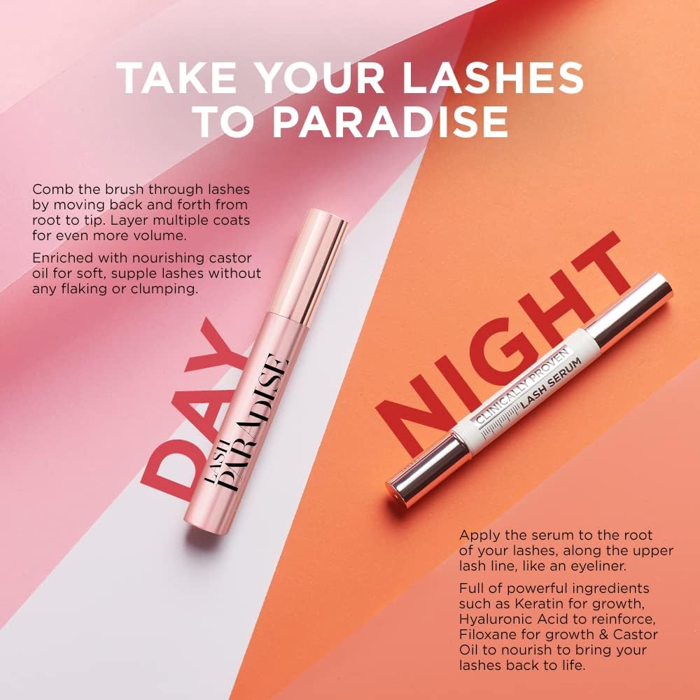 L'Oreal Paris, Mascara, Lengthening & Volumising, Lash Paradise, 6.4 ml, Intense Black