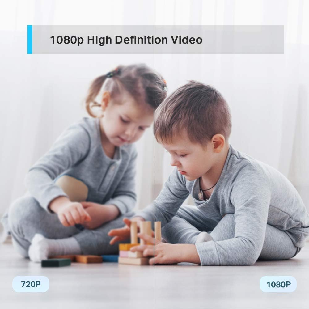 TP-Link Tapo Pan/Tilt AI Smart Home Security Wi-Fi Camera, Baby Monitor, 1080P, Motion & Person Detection, Notifications, Night Vision, SD Card Slot, Voice Control, No Hub Required (Tapo C200)