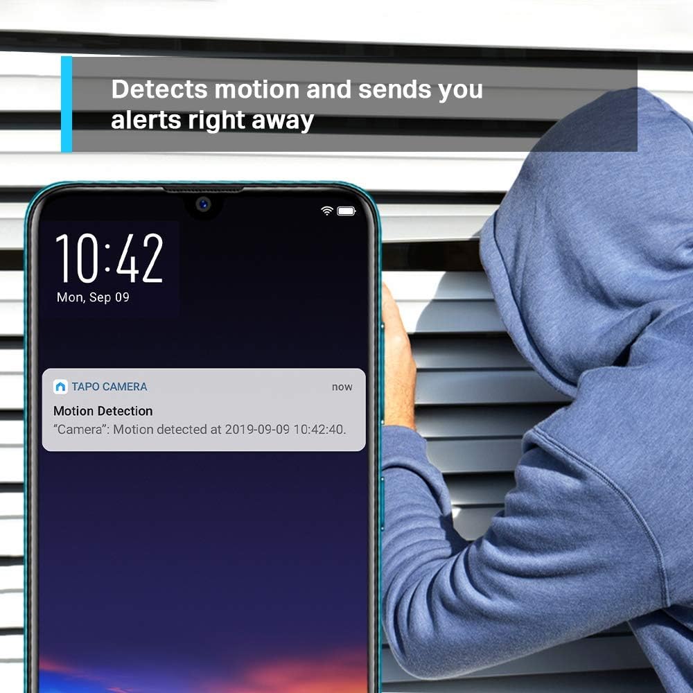 TP-Link Tapo Pan/Tilt AI Smart Home Security Wi-Fi Camera, Baby Monitor, 1080P, Motion & Person Detection, Notifications, Night Vision, SD Card Slot, Voice Control, No Hub Required (Tapo C200)