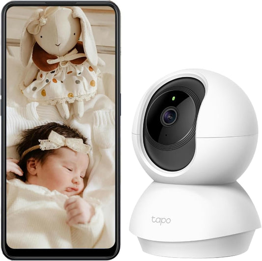 TP-Link Tapo Pan/Tilt AI Smart Home Security Wi-Fi Camera, Baby Monitor, 1080P, Motion & Person Detection, Notifications, Night Vision, SD Card Slot, Voice Control, No Hub Required (Tapo C200)