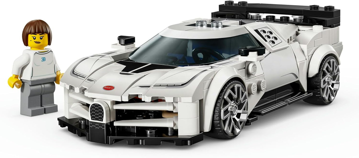 LEGO® Speed Champions Bugatti Centodieci Hyper Sports Car 77240 Toy for Boys and Girls, Model Kit, Vehicle Building Set, Playset with 1 Collectible Minifigure, Toy for Kids Aged 9 and Over