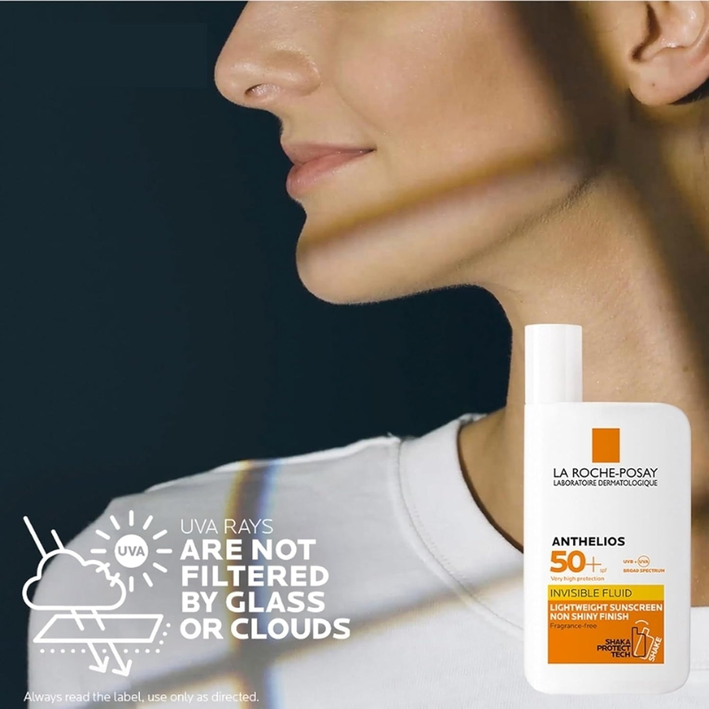 La Roche-Posay Sunscreen Lotion, Ultra-Light Fluid, Water Resistant, Invisible Fluid With SPF 50+, Non-Perfumed, Anthelios XL, 50ml