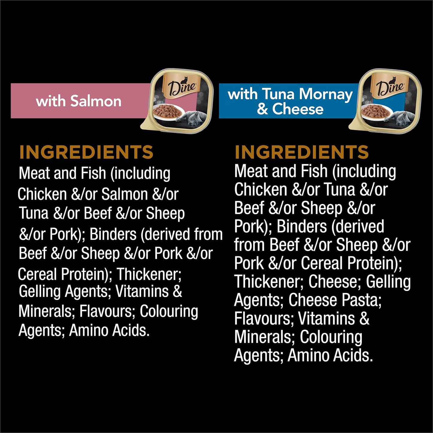 DINE Mixed Multipack Wet Cat Food, Salmon, Saucy Morsels with Tuna, 85 g (Pack of 28)